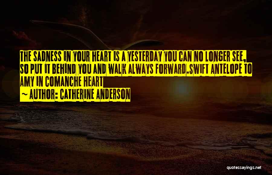 Catherine Anderson Quotes: The Sadness In Your Heart Is A Yesterday You Can No Longer See, So Put It Behind You And Walk