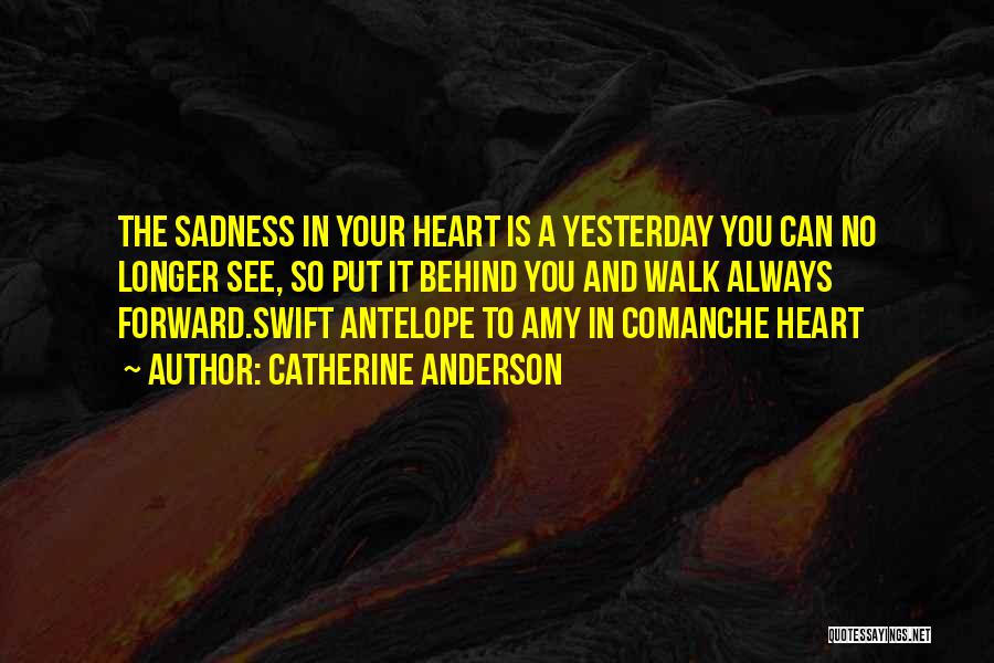 Catherine Anderson Quotes: The Sadness In Your Heart Is A Yesterday You Can No Longer See, So Put It Behind You And Walk