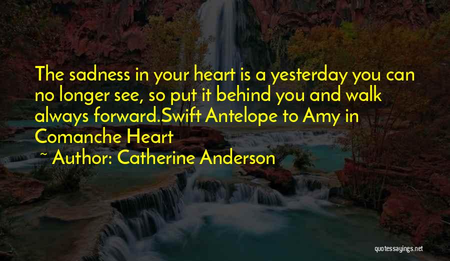 Catherine Anderson Quotes: The Sadness In Your Heart Is A Yesterday You Can No Longer See, So Put It Behind You And Walk