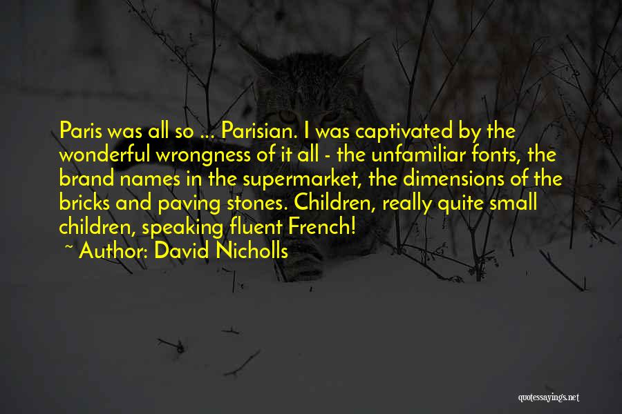 David Nicholls Quotes: Paris Was All So ... Parisian. I Was Captivated By The Wonderful Wrongness Of It All - The Unfamiliar Fonts,