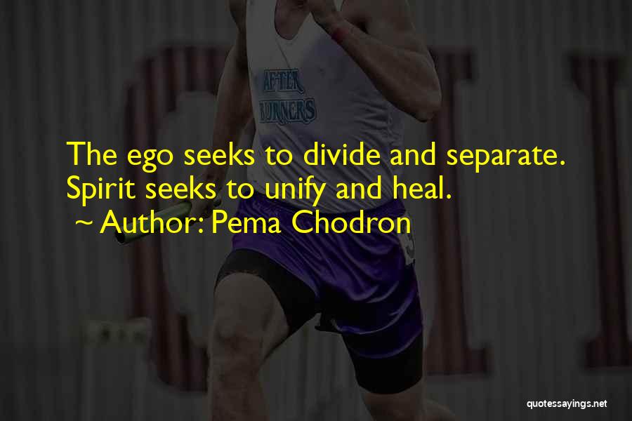 Pema Chodron Quotes: The Ego Seeks To Divide And Separate. Spirit Seeks To Unify And Heal.