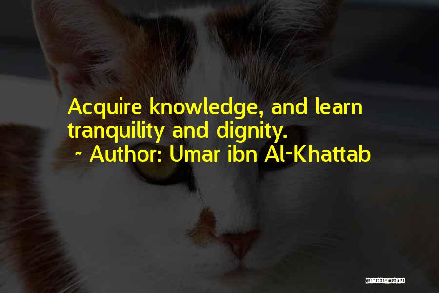 Umar Ibn Al-Khattab Quotes: Acquire Knowledge, And Learn Tranquility And Dignity.