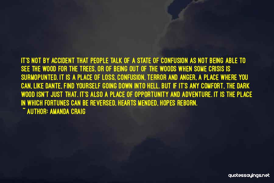 Amanda Craig Quotes: It's Not By Accident That People Talk Of A State Of Confusion As Not Being Able To See The Wood