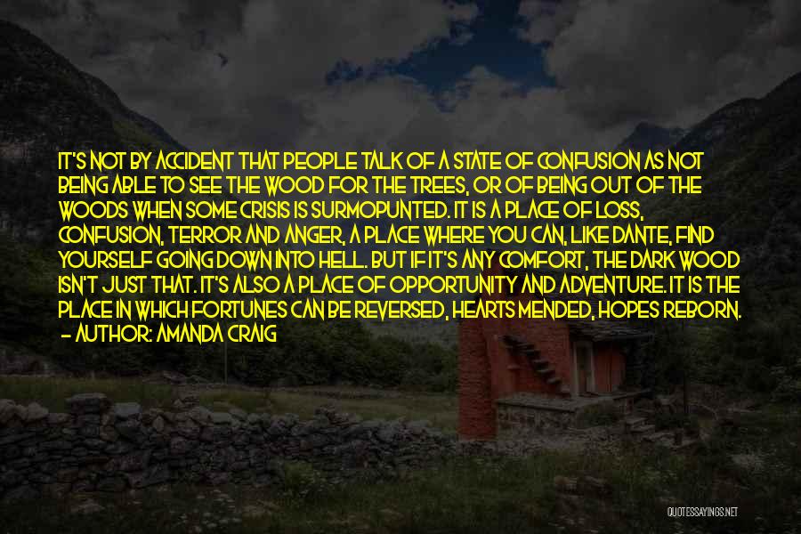 Amanda Craig Quotes: It's Not By Accident That People Talk Of A State Of Confusion As Not Being Able To See The Wood