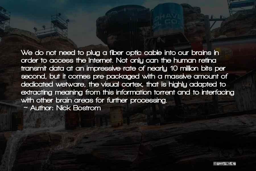 Nick Bostrom Quotes: We Do Not Need To Plug A Fiber Optic Cable Into Our Brains In Order To Access The Internet. Not