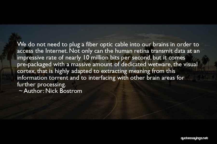 Nick Bostrom Quotes: We Do Not Need To Plug A Fiber Optic Cable Into Our Brains In Order To Access The Internet. Not