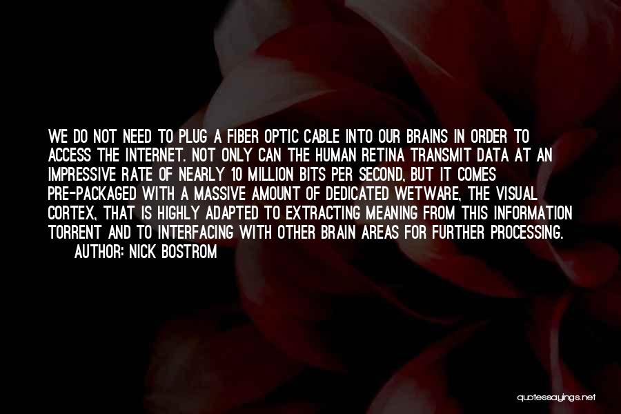 Nick Bostrom Quotes: We Do Not Need To Plug A Fiber Optic Cable Into Our Brains In Order To Access The Internet. Not