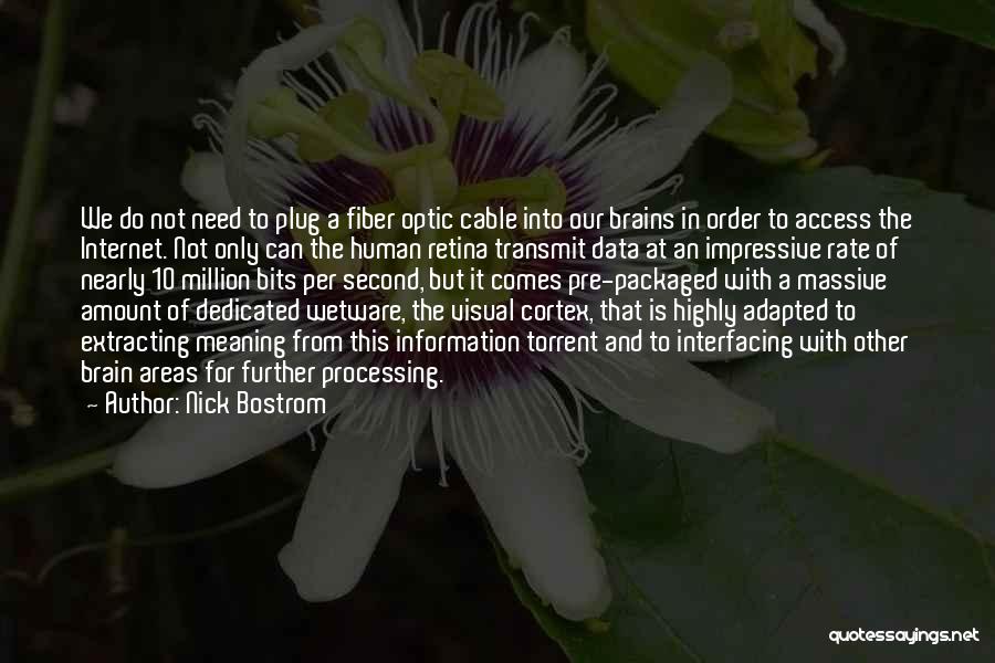 Nick Bostrom Quotes: We Do Not Need To Plug A Fiber Optic Cable Into Our Brains In Order To Access The Internet. Not