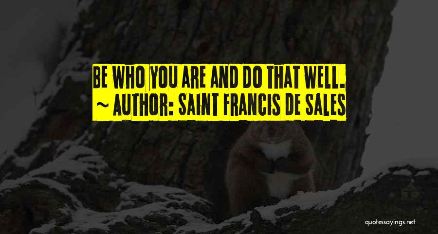 Saint Francis De Sales Quotes: Be Who You Are And Do That Well.