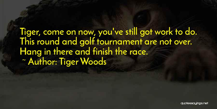 Tiger Woods Quotes: Tiger, Come On Now, You've Still Got Work To Do. This Round And Golf Tournament Are Not Over. Hang In