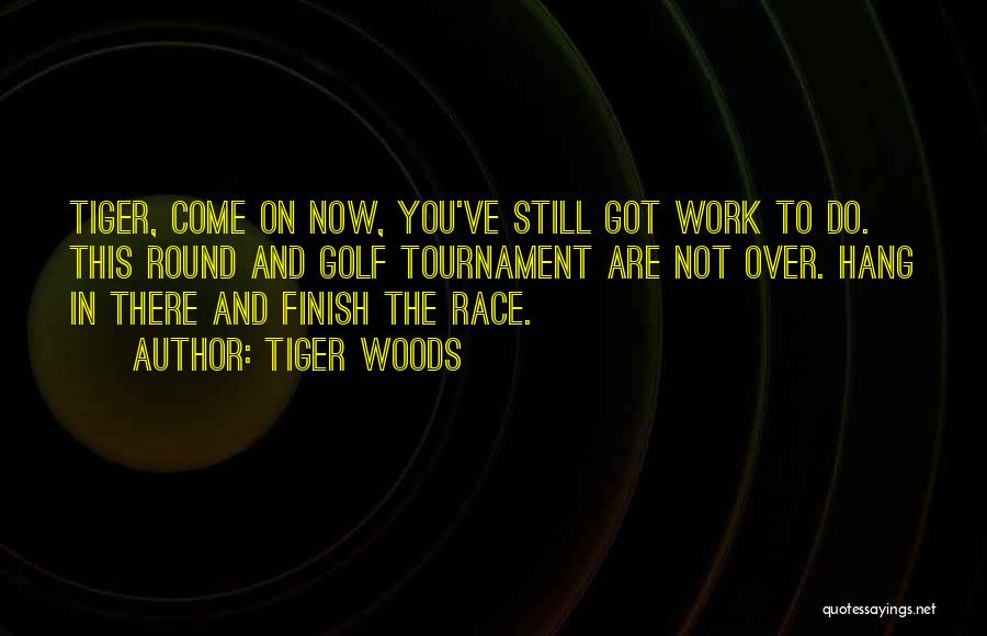 Tiger Woods Quotes: Tiger, Come On Now, You've Still Got Work To Do. This Round And Golf Tournament Are Not Over. Hang In