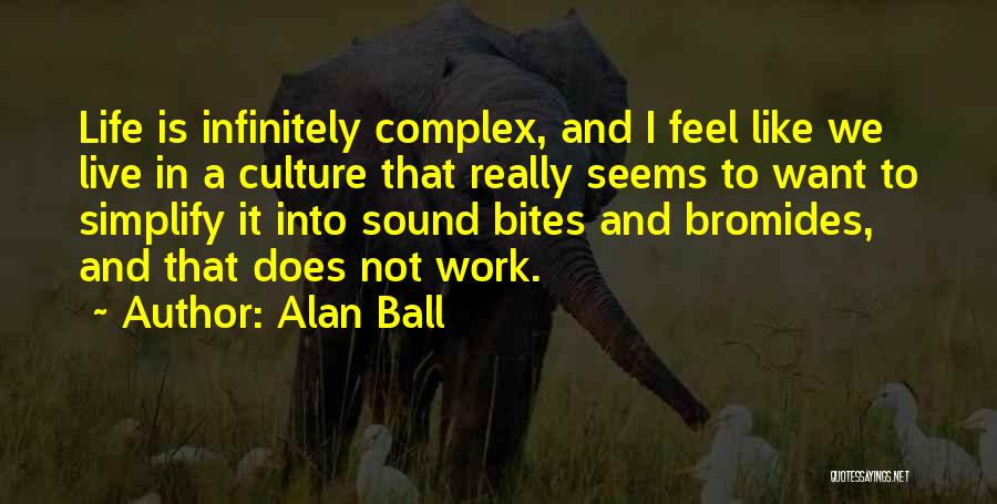 Alan Ball Quotes: Life Is Infinitely Complex, And I Feel Like We Live In A Culture That Really Seems To Want To Simplify
