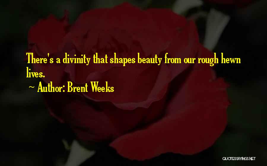 Brent Weeks Quotes: There's A Divinity That Shapes Beauty From Our Rough Hewn Lives.