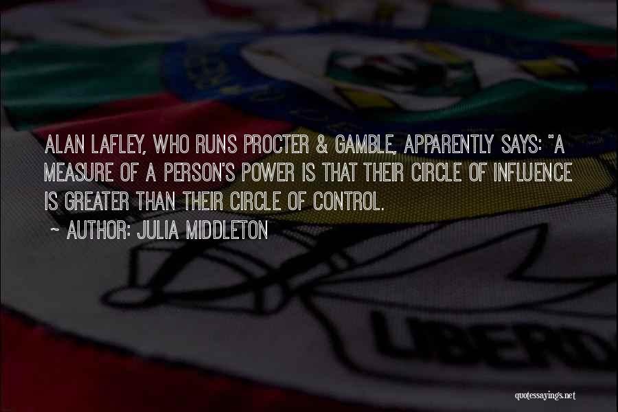 Julia Middleton Quotes: Alan Lafley, Who Runs Procter & Gamble, Apparently Says: A Measure Of A Person's Power Is That Their Circle Of