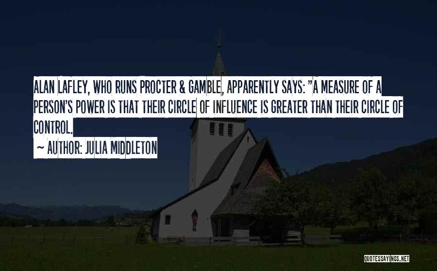 Julia Middleton Quotes: Alan Lafley, Who Runs Procter & Gamble, Apparently Says: A Measure Of A Person's Power Is That Their Circle Of