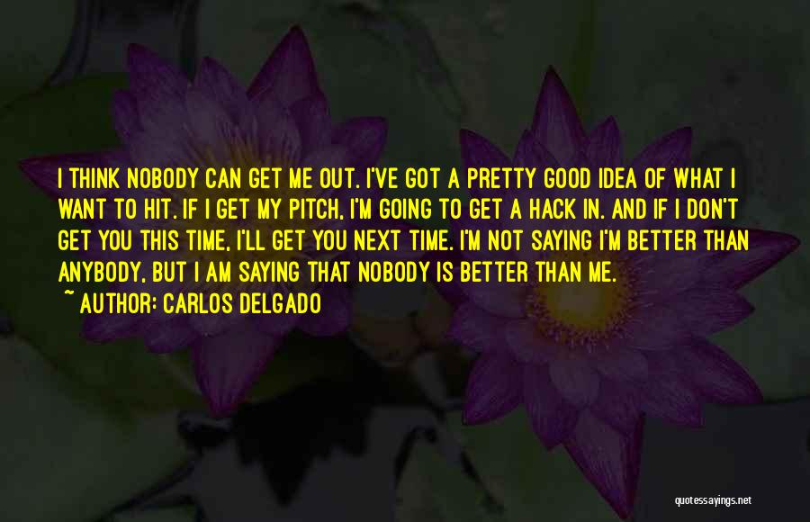 Carlos Delgado Quotes: I Think Nobody Can Get Me Out. I've Got A Pretty Good Idea Of What I Want To Hit. If