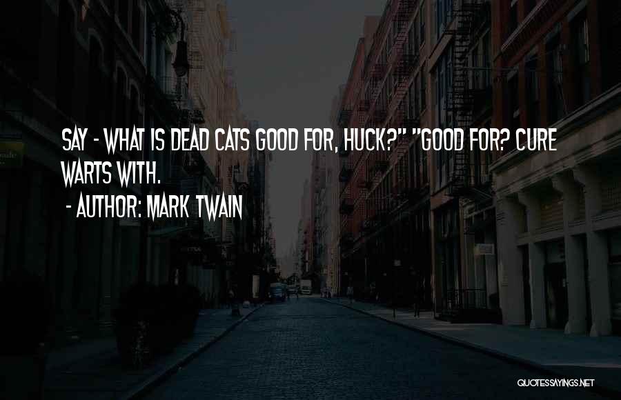 Mark Twain Quotes: Say - What Is Dead Cats Good For, Huck? Good For? Cure Warts With.