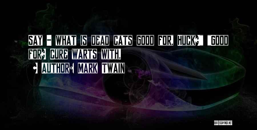 Mark Twain Quotes: Say - What Is Dead Cats Good For, Huck? Good For? Cure Warts With.