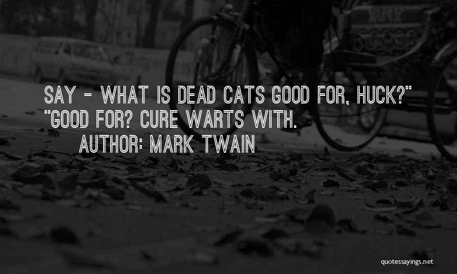 Mark Twain Quotes: Say - What Is Dead Cats Good For, Huck? Good For? Cure Warts With.