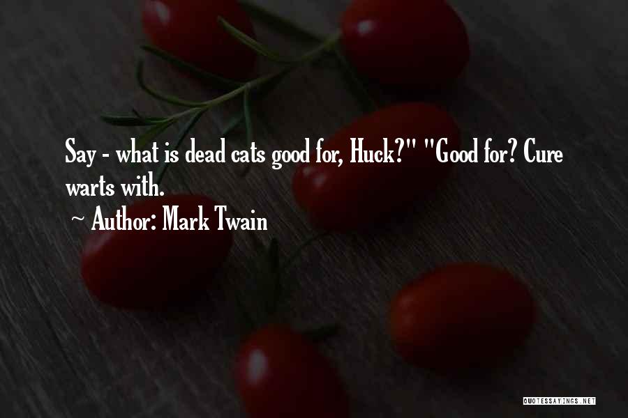 Mark Twain Quotes: Say - What Is Dead Cats Good For, Huck? Good For? Cure Warts With.