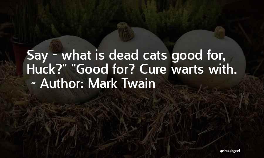 Mark Twain Quotes: Say - What Is Dead Cats Good For, Huck? Good For? Cure Warts With.
