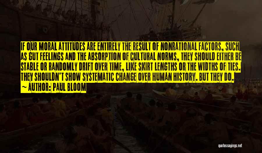 Paul Bloom Quotes: If Our Moral Attitudes Are Entirely The Result Of Nonrational Factors, Such As Gut Feelings And The Absorption Of Cultural