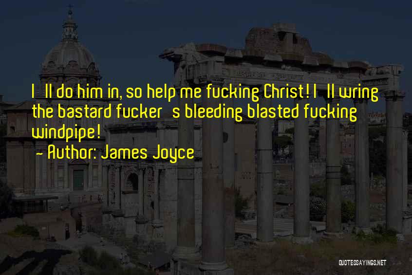 James Joyce Quotes: I'll Do Him In, So Help Me Fucking Christ! I'll Wring The Bastard Fucker's Bleeding Blasted Fucking Windpipe!