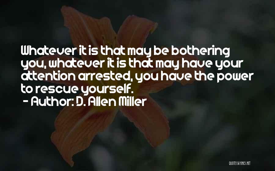 D. Allen Miller Quotes: Whatever It Is That May Be Bothering You, Whatever It Is That May Have Your Attention Arrested, You Have The