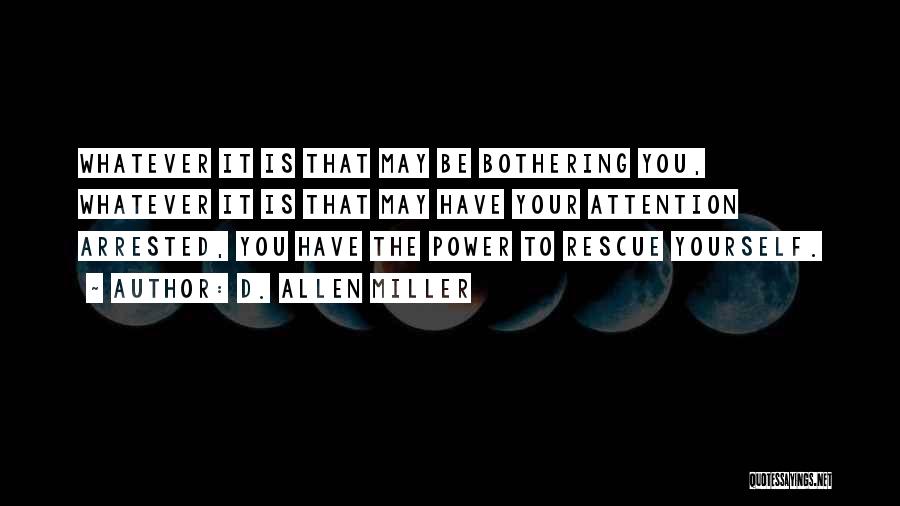 D. Allen Miller Quotes: Whatever It Is That May Be Bothering You, Whatever It Is That May Have Your Attention Arrested, You Have The