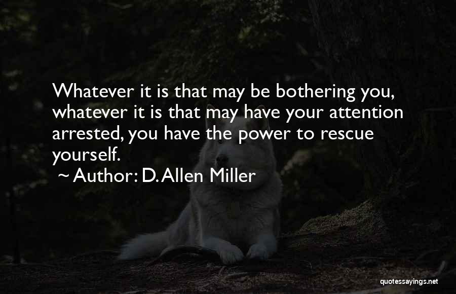 D. Allen Miller Quotes: Whatever It Is That May Be Bothering You, Whatever It Is That May Have Your Attention Arrested, You Have The