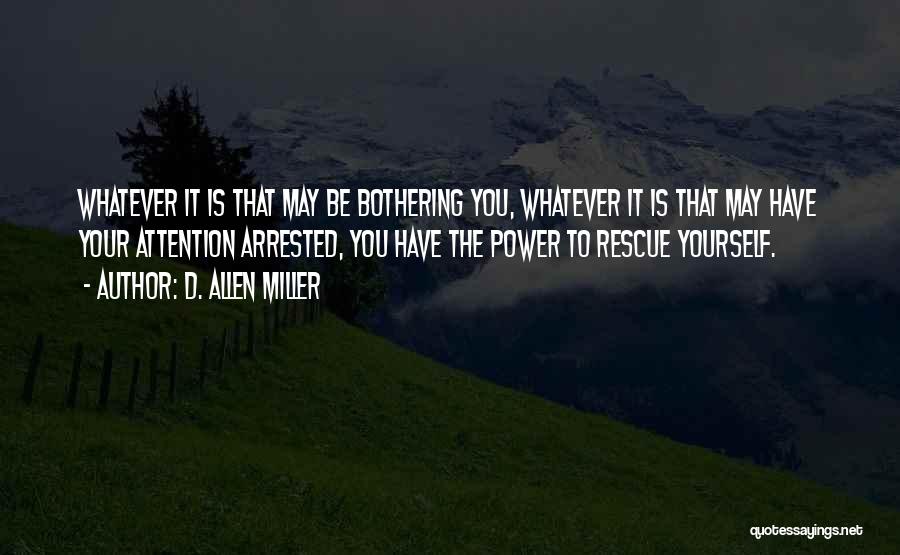 D. Allen Miller Quotes: Whatever It Is That May Be Bothering You, Whatever It Is That May Have Your Attention Arrested, You Have The