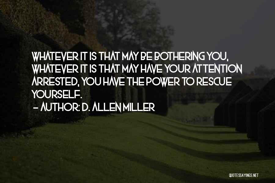 D. Allen Miller Quotes: Whatever It Is That May Be Bothering You, Whatever It Is That May Have Your Attention Arrested, You Have The