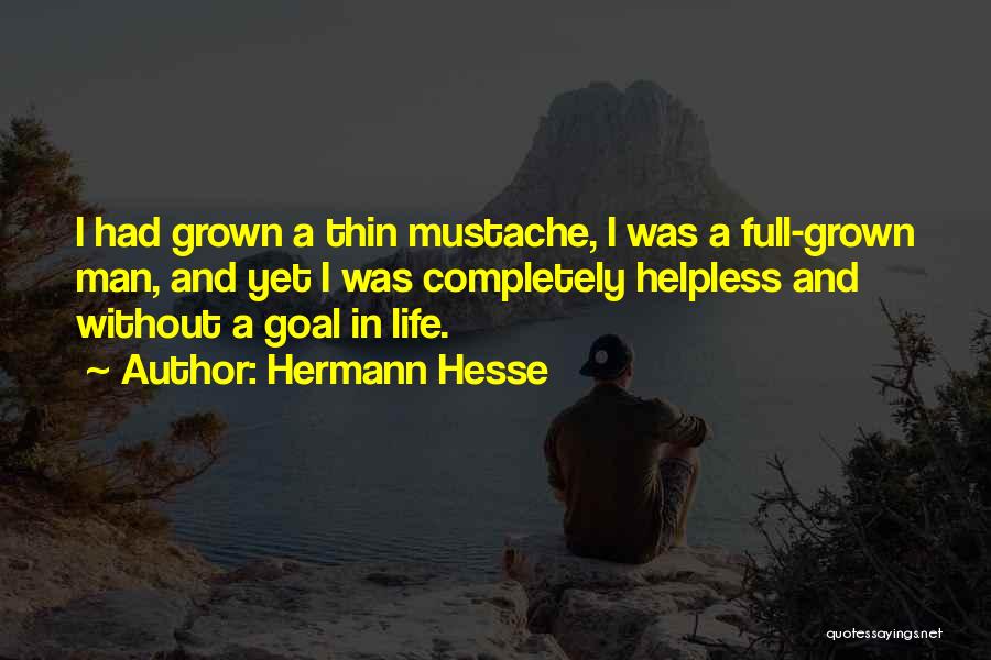 Hermann Hesse Quotes: I Had Grown A Thin Mustache, I Was A Full-grown Man, And Yet I Was Completely Helpless And Without A
