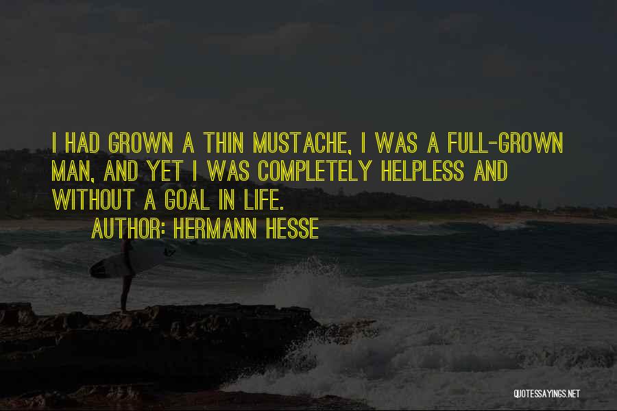 Hermann Hesse Quotes: I Had Grown A Thin Mustache, I Was A Full-grown Man, And Yet I Was Completely Helpless And Without A