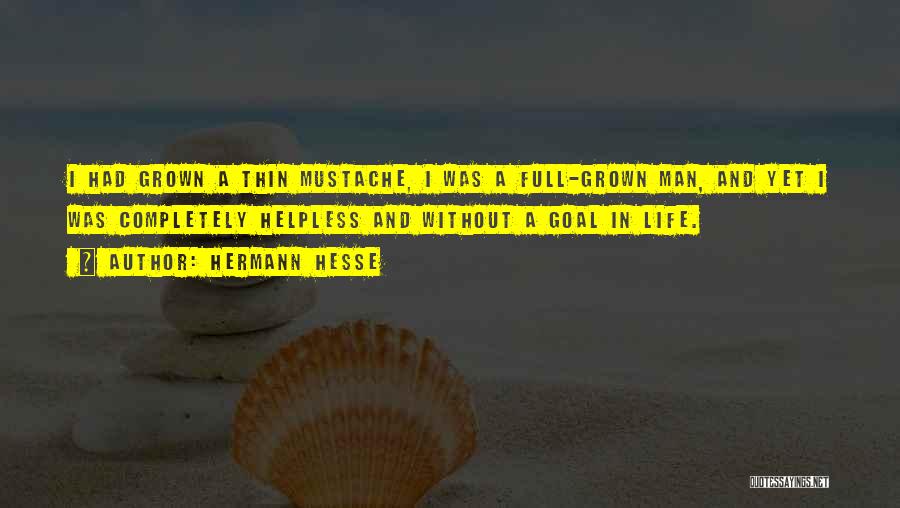 Hermann Hesse Quotes: I Had Grown A Thin Mustache, I Was A Full-grown Man, And Yet I Was Completely Helpless And Without A
