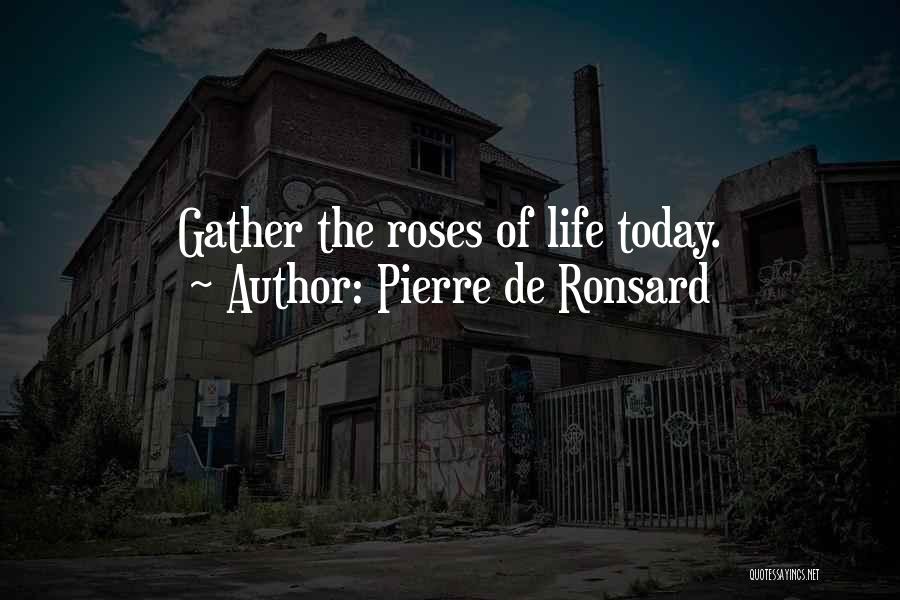 Pierre De Ronsard Quotes: Gather The Roses Of Life Today.