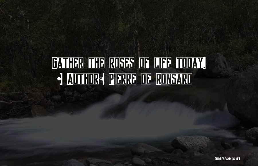 Pierre De Ronsard Quotes: Gather The Roses Of Life Today.