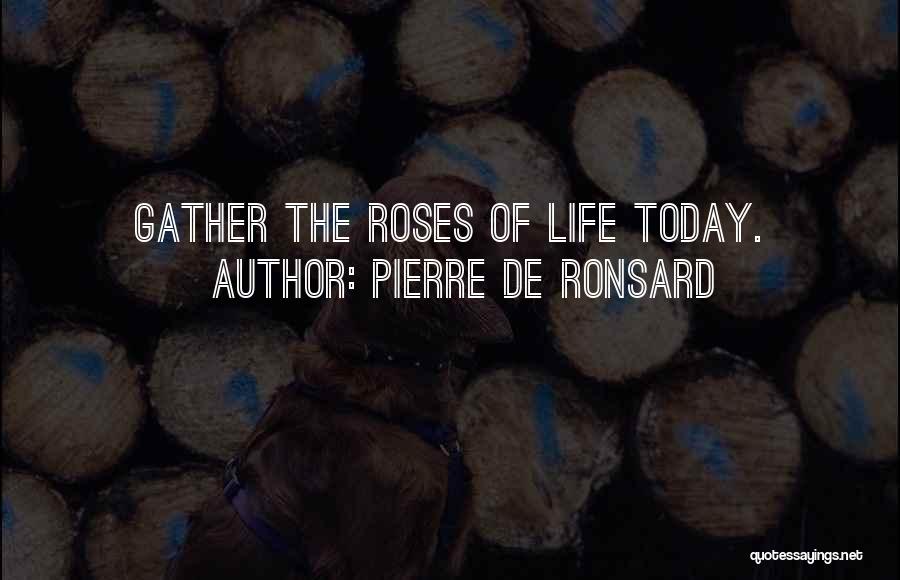 Pierre De Ronsard Quotes: Gather The Roses Of Life Today.