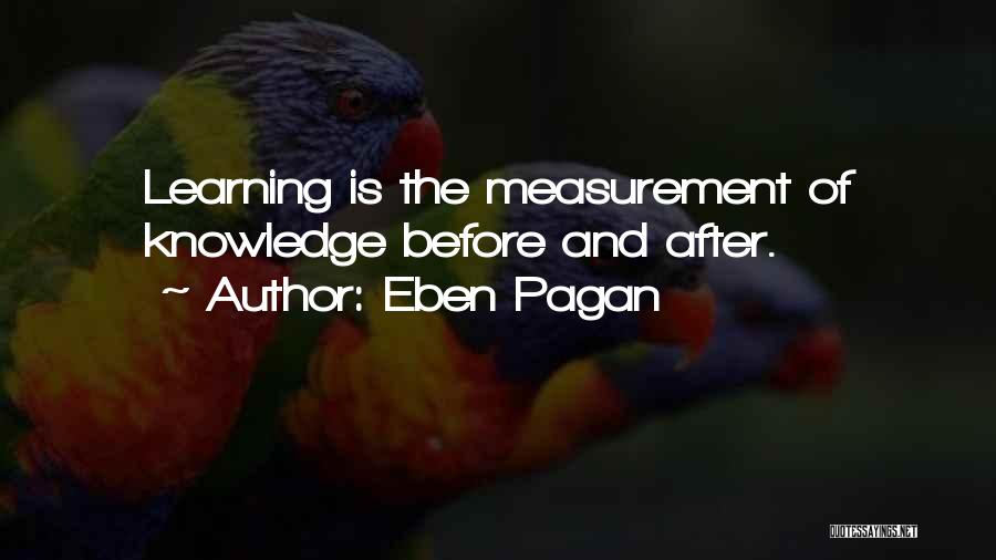 Eben Pagan Quotes: Learning Is The Measurement Of Knowledge Before And After.