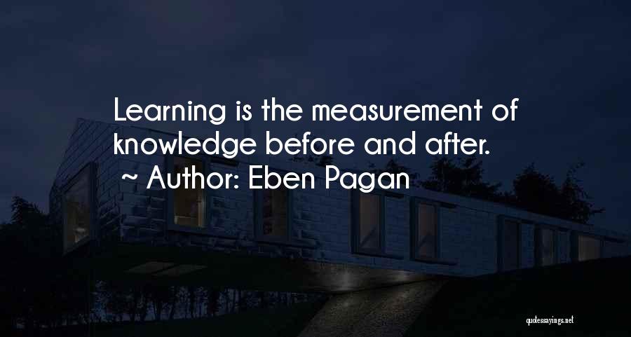 Eben Pagan Quotes: Learning Is The Measurement Of Knowledge Before And After.