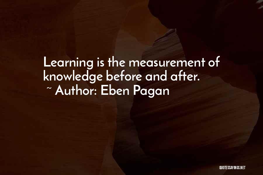 Eben Pagan Quotes: Learning Is The Measurement Of Knowledge Before And After.