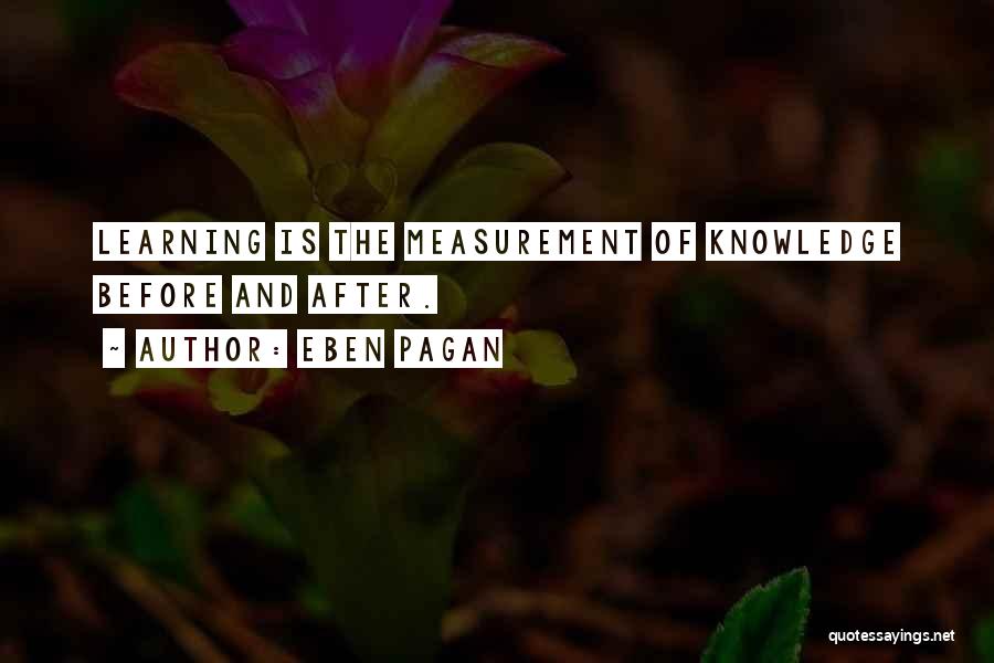 Eben Pagan Quotes: Learning Is The Measurement Of Knowledge Before And After.