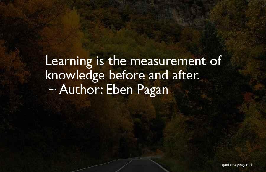 Eben Pagan Quotes: Learning Is The Measurement Of Knowledge Before And After.