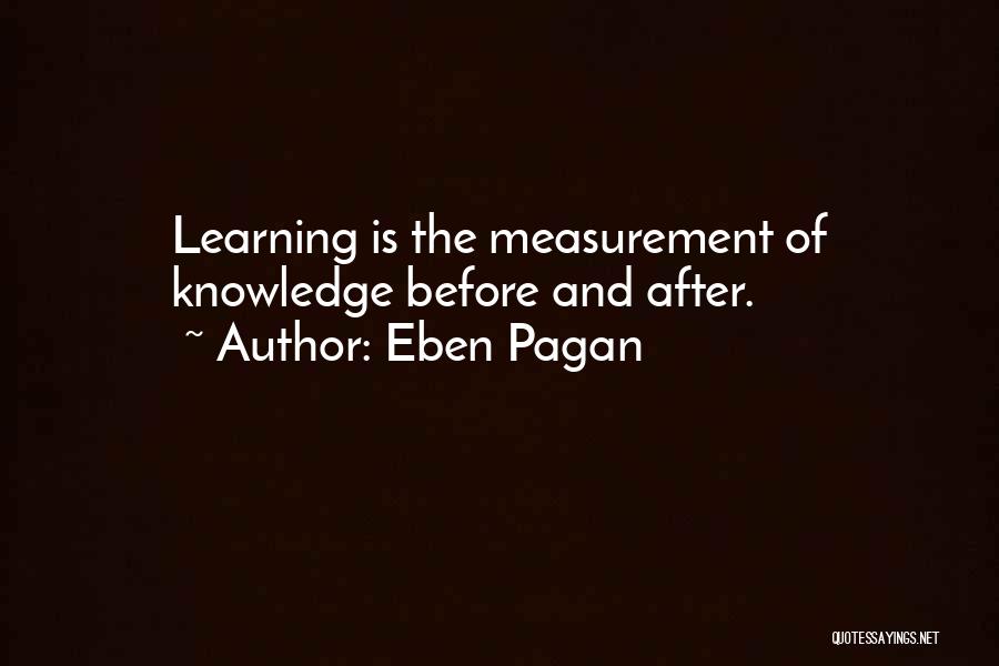 Eben Pagan Quotes: Learning Is The Measurement Of Knowledge Before And After.