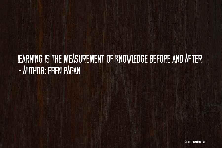 Eben Pagan Quotes: Learning Is The Measurement Of Knowledge Before And After.