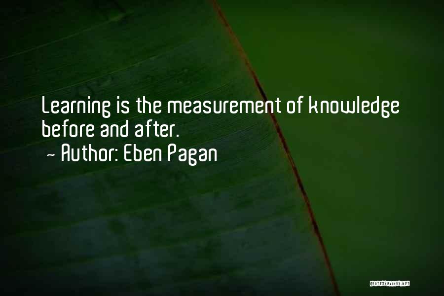 Eben Pagan Quotes: Learning Is The Measurement Of Knowledge Before And After.