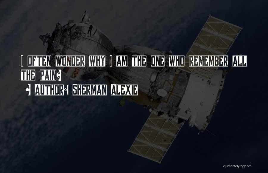 Sherman Alexie Quotes: I Often Wonder Why I Am The One Who Remember All The Pain?