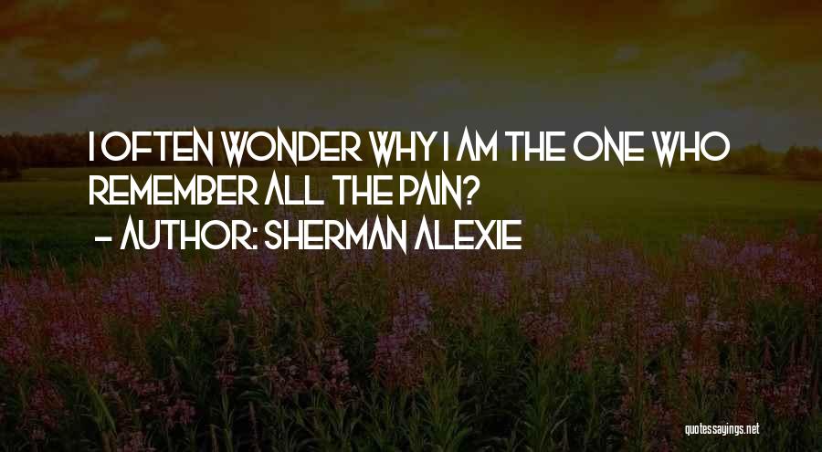 Sherman Alexie Quotes: I Often Wonder Why I Am The One Who Remember All The Pain?