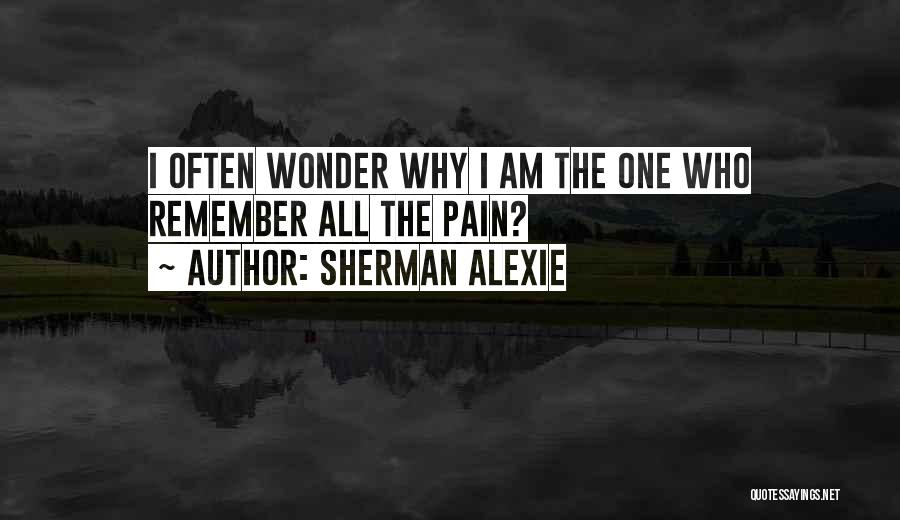 Sherman Alexie Quotes: I Often Wonder Why I Am The One Who Remember All The Pain?