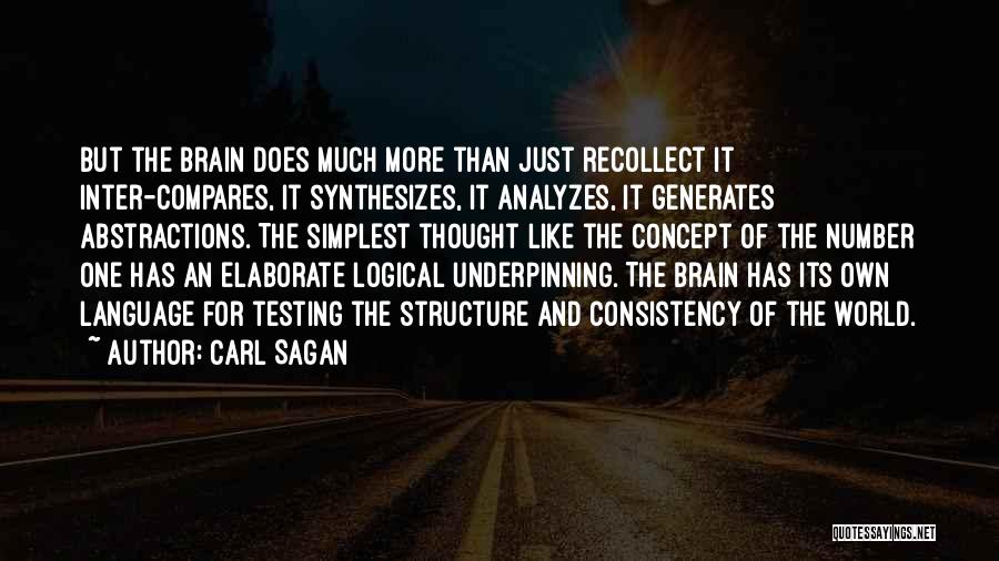 Carl Sagan Quotes: But The Brain Does Much More Than Just Recollect It Inter-compares, It Synthesizes, It Analyzes, It Generates Abstractions. The Simplest